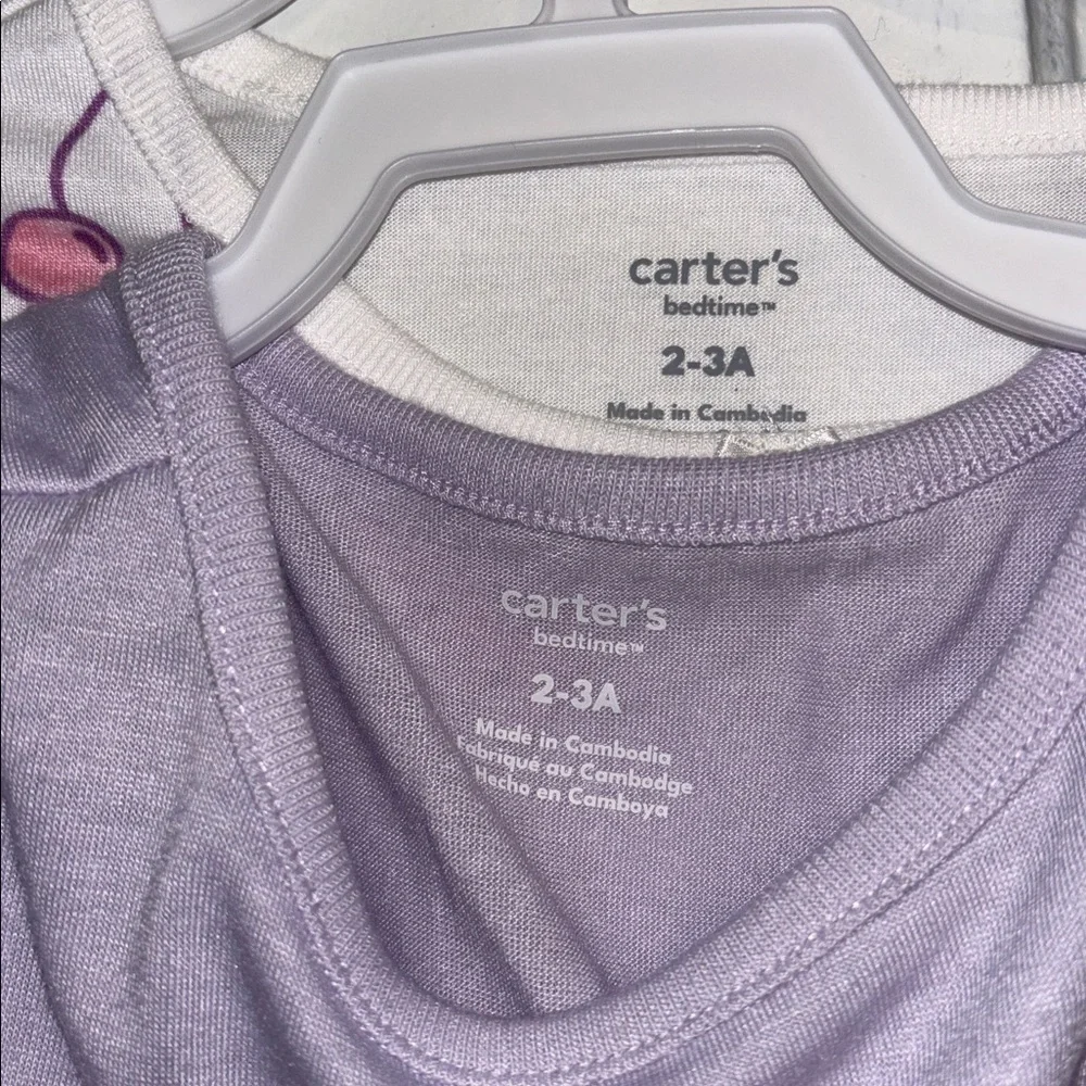 Carter's Lavender Swan/ white floral accents 2-nightgowns size 2-3A toddler